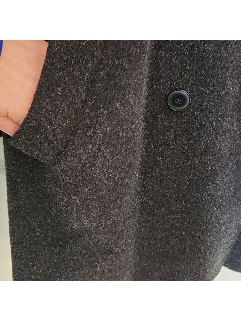 Forecaster of Boston Pure Wool Mohair PeaCoat Size: 10 Charcoal gray mid length - Picture 4 of 15
